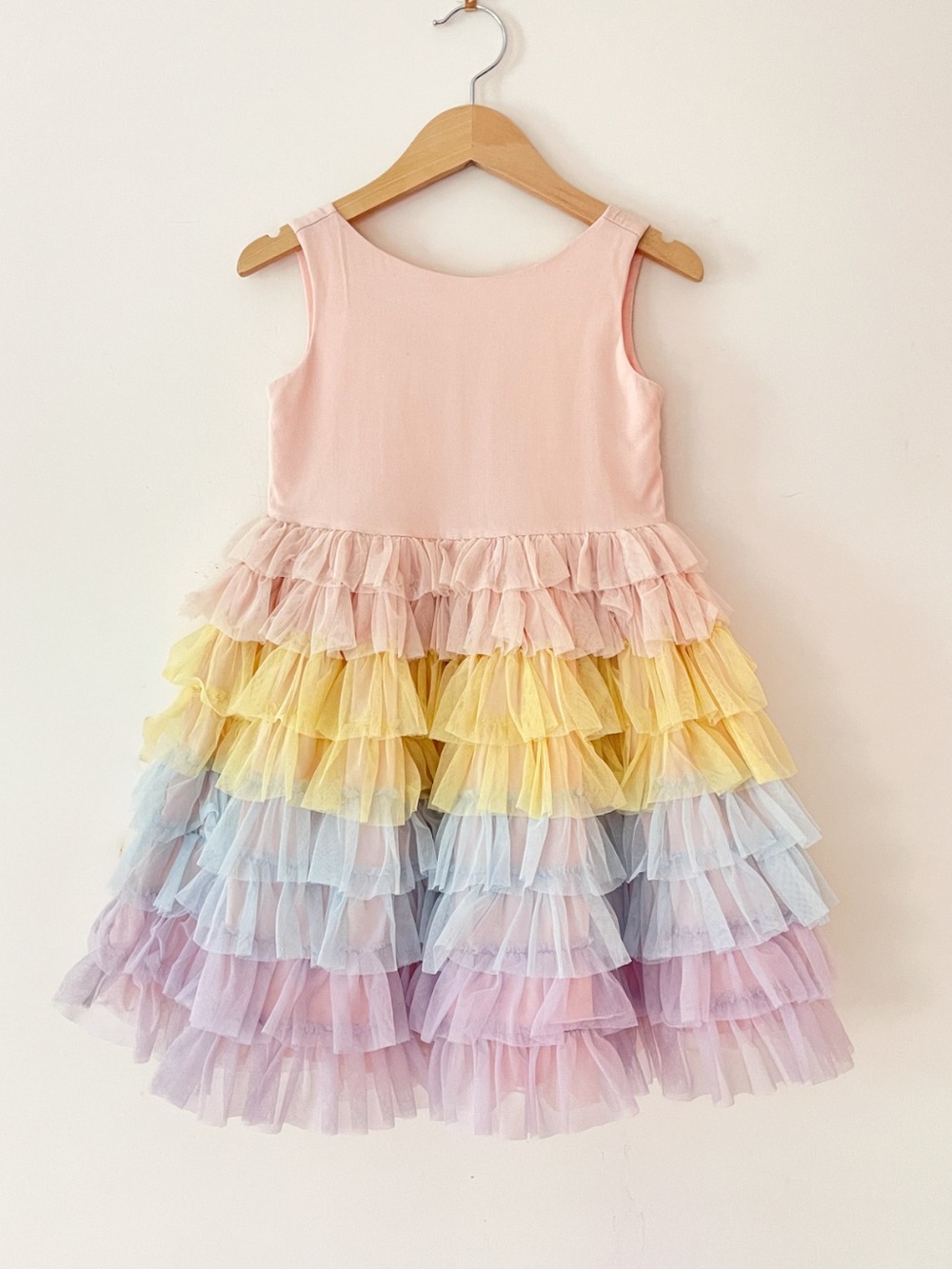 JANIE & JACK SPECIAL OCCASION VGUC Pastel Rainbow Layered Tulle Birthday Dress